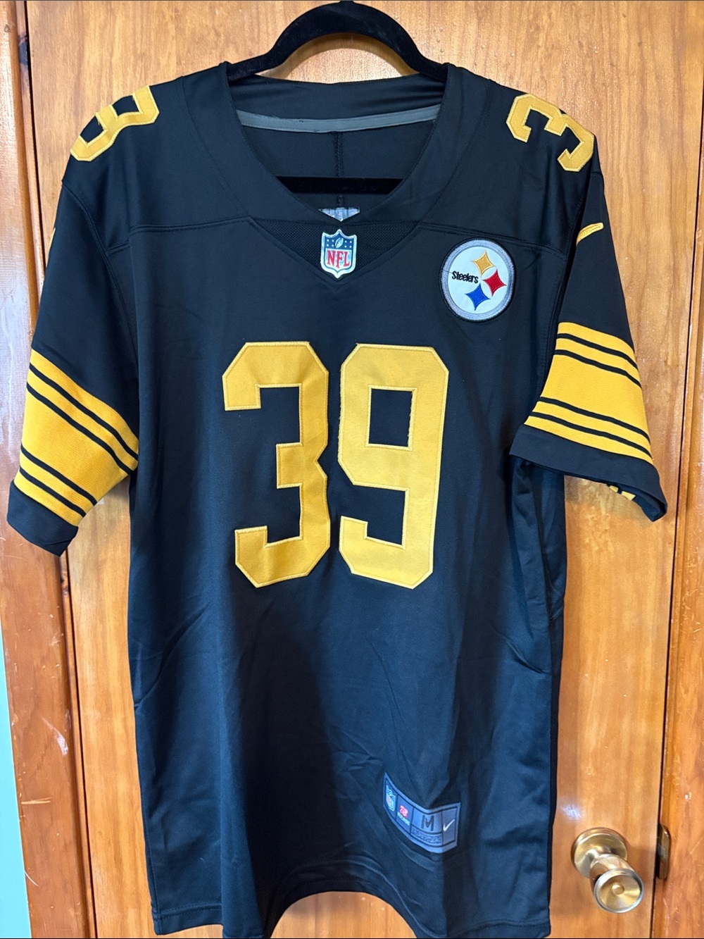 NFL Men's Black and Gold #39 Minka Fitzpatrick Steelers Football Jersey